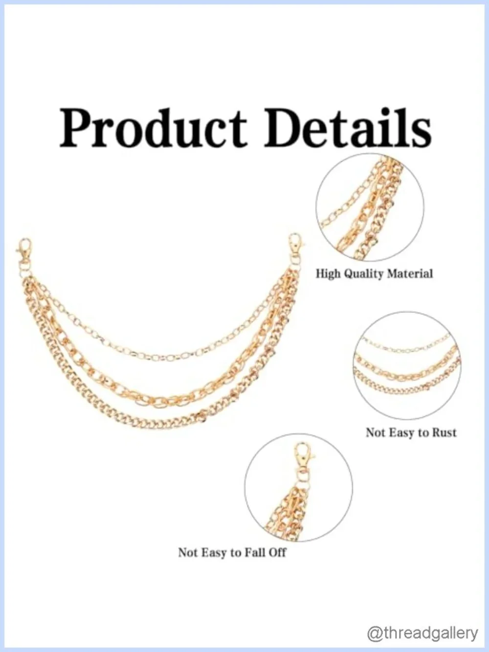 Alloy Punk Pants Chain Wallet Chain Hip Hop Jean Chain Goth